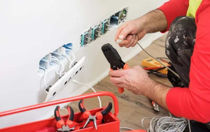 electrician at work electrician at work